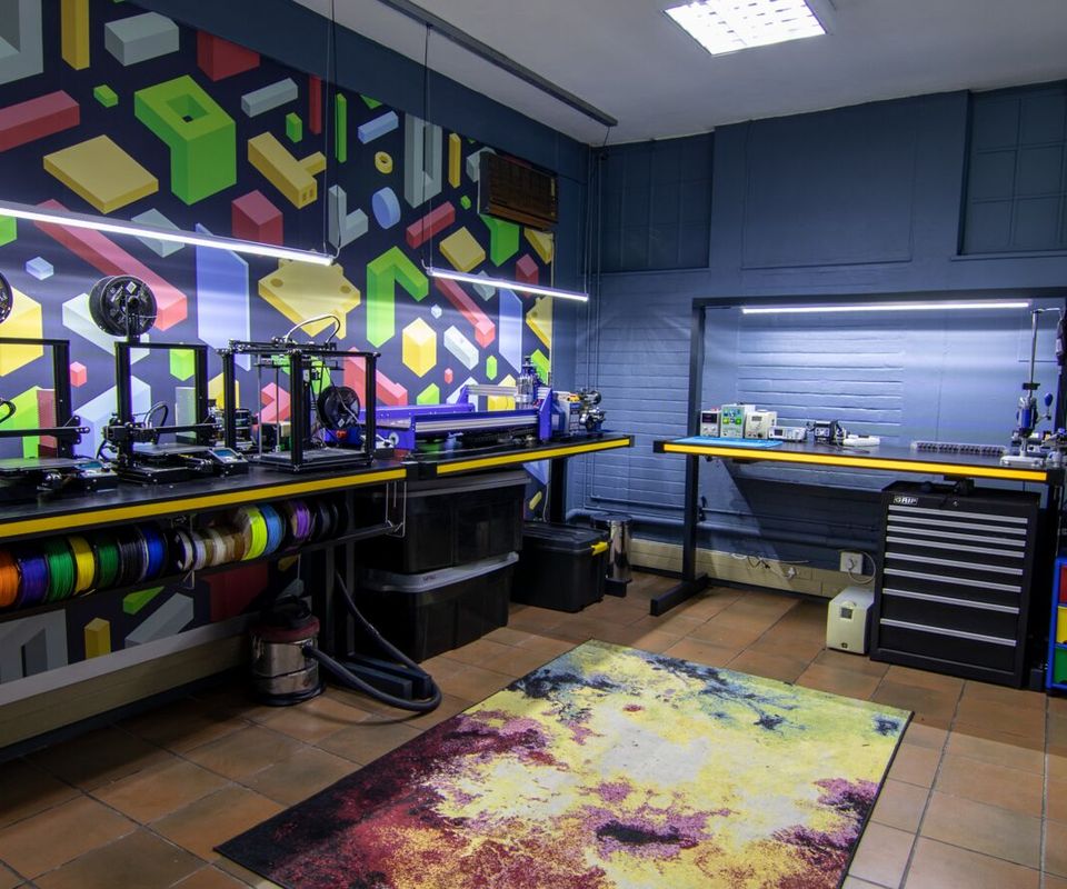 The podcast and content-creation suite at PASMA, mics and acoustic treatment